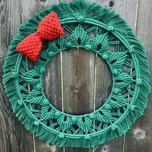 Macrame holiday wreath
